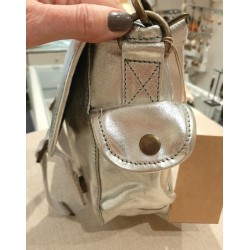 SAC CUIR MÉTALLISÉ ARGENT